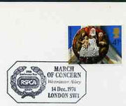 Postmark - Great Britain 1974 card bearing special cancellation for RSPCA, March of Concern