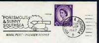 Postmark - Great Britain 1967 cover bearing illustrated slogan cancellation for 'Portsmouth & Sunny Southsea, Naval Port - Premier resort' (showing a cannon)