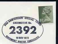 Postmark - Great Britain 1973 cover bearing special cancellation for Locomotive 2392 (50th Anniversary)