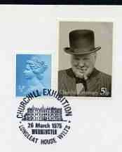 Postmark - Great Britain 1974 card bearing illustrated cancellation for Churchill Exhibition (Longleat House)