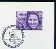 Postmark - Great Britain 1974 cover bearing illustrated cancellation for Inaugural Flight London to Trinidad by BWIA