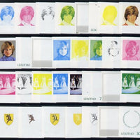 Lesotho 1982 Princess Di's 21st Birthday set of 4, each in imperf progressive proofs comprising the 5 (or 6) individual colours plus 2 different combination composites, scarce (31 proofs)