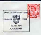 Postmark - Great Britain 1970 cover bearing illustrated cancellation for Cardigan Secondary School, Summer Fair