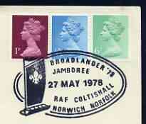 Postmark - Great Britain 1978 cover bearing illustrated cancellation for Broadlander '78 Jamboree at RAF Coltishall