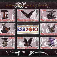 Congo 2010 Mushrooms & Fauna #02 perf sheetlet containing 8 values plus Scouts label unmounted mint