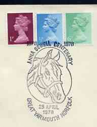 Postmark - Great Britain 1978 cover bearing illustrated cancellation for Anna Sewell Centenary (Author of Black Beauty) showinga horse's head