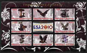 Congo 2010 Mushrooms & Fauna #02 imperf sheetlet containing 8 values plus Scouts label unmounted mint
