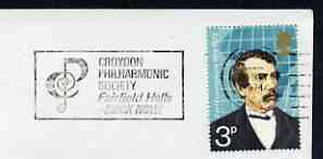 Postmark - Great Britain 1974 cover bearing illustrated slogan cancellation for Croydon Philharmonic Society, Fairfield Halls