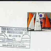 Postmark - Great Britain 1975 card bearing illustrated cancellation for Royal Greenwich Observatory, Hailsham