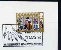 Postmark - Great Britain 1974 card bearing illustrated cancellation for Biggin Hill Air Fair, (BFPS)