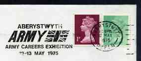 Postmark - Great Britain 1975 cover bearing illustrated slogan cancellation for Aberystwyth Army Careers Exhibition