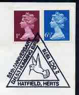 Postmark - Great Britain 1978 cover bearing illustrated triangular cancellation for 55th Anniversary of DH.53 Humming Bird