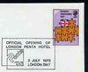 Postmark - Great Britain 1973 cover bearing illustrated cancellation for opening of London Penta Hotel