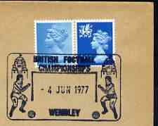 Postmark - Great Britain 1977 cover bearing illustrated cancellation for British Football Championships, Wembley