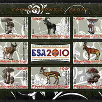 Congo 2010 Mushrooms & Fauna #04 perf sheetlet containing 8 values plus Scouts label unmounted mint