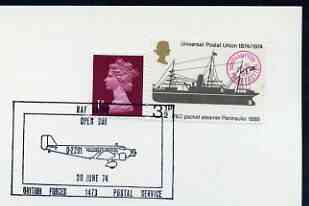 Postmark - Great Britain 1974 card bearing illustrated cancellation for Open Day at RAF Gatow (BFPS)