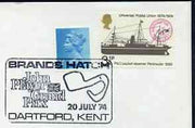 Postmark - Great Britain 1974 card bearing illustrated cancellation for Brands Hatch John Player Grand Prix, Dartford
