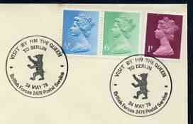 Postmark - Great Britain 1978 cover bearing illustrated cancellation for Royal Visit to Berlin (BFPS)