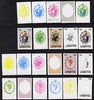 Lesotho 1981 Royal Wedding set of 3 each x 7 imperf progressive proofs comprising the 5 individual colours, plus 2 different combination composites incl completed design, scarce (22 proofs as SG 451-3)