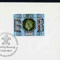 Postmark - Great Britain 1977 card bearing illustrated cancellation for Prince of Wales Division, Beating Retreat (BFPS)