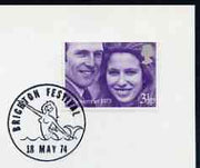 Postmark - Great Britain 1974 card bearing illustrated cancellation for Brighton Festival showing a Mermaid
