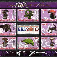 Congo 2010 Mushrooms & Fauna #05 perf sheetlet containing 8 values plus Scouts label unmounted mint