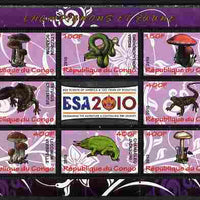 Congo 2010 Mushrooms & Fauna #05 perf sheetlet containing 8 values plus Scouts label unmounted mint