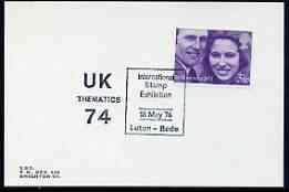 Postmark - Great Britain 1974 cover bearing special cancellation for UK Thematics 74, Stamp Exhibition