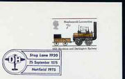 Postmark - Great Britain 1975 cover bearing illustrated cancellation for DH, Stag Lane, Hatfield
