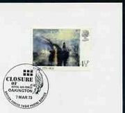 Postmark - Great Britain 1975 cover bearing illustrated cancellation for Closure of RAF Oakington (BFPS)