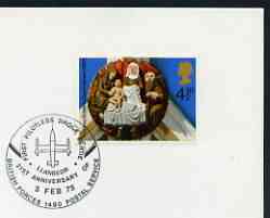 Postmark - Great Britain 1975 card bearing illustrated cancellation for 21st Anniversary of First Pilotless Drone Sortie, Llanbedr (BFPS)