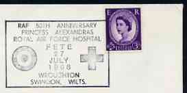 Postmark - Great Britain 1968 cover bearing illustrated cancellation for 50th Anniversary of Princess Alexandra's RAF Hospital