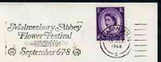 Postmark - Great Britain 1968 cover bearing illustrated slogan cancellation for Malmesbury Abbey Flower Festival
