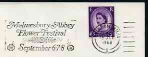 Postmark - Great Britain 1968 cover bearing illustrated slogan cancellation for Malmesbury Abbey Flower Festival