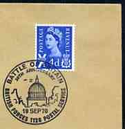 Postmark - Great Britain 1970 cover bearing illustrated cancellation for 30th Anniversary of Battle of Britain (BFPS) showing St Pauls