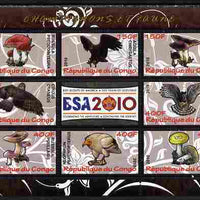 Congo 2010 Mushrooms & Fauna #06 perf sheetlet containing 8 values plus Scouts label unmounted mint