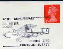 Postmark - Great Britain 1970 cover bearing illustrated cancellation for 40th Anniversary Air Letter Boxes