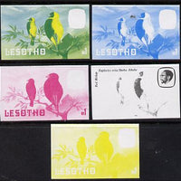 Lesotho 1981 Red Bishop M1 the set of 5 imperf progressive proofs comprising the 4 individual colours, plus blue & yellow, scarce (as SG 448)
