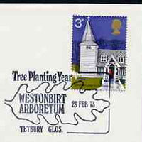 Postmark - Great Britain 1973 cover bearing illustrated cancellation for Tree Planting Year, Westonbirt Arboretum