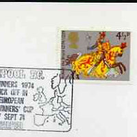 Postmark - Great Britain 1974 card bearing illustrated cancellation for Liverpool FC (FA Cup Winners etc)