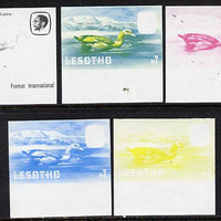 Lesotho 1981 Egyptian Goose M2 the set of 5 imperf progressive proofs comprising the 4 individual colours, plus blue & yellow, scarce (as SG 449) unmounted mint