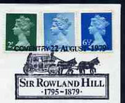 Postmark - Great Britain 1979 cover bearing illustrated cancellation for Sir Rowland Hill, Coventry, showing a Mail Coach