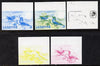 Lesotho 1981 Lilac Breasted Roller M5 the set of 5 imperf progressive proofs comprising the 4 individual colours, plus blue & yellow, scarce (as SG 450)
