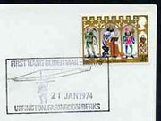Postmark - Great Britain 1974 cover bearing illustrated cancellation for First Hang-glider Mail Flight