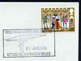 Postmark - Great Britain 1974 cover bearing illustrated cancellation for First Hang-glider Mail Flight
