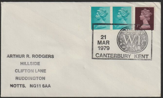 Postmark - Great Britain 1979 cover bearing illustrated cancellation for Womens Institute, Canterbury