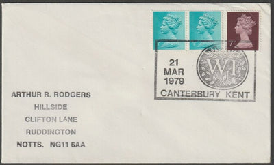 Postmark - Great Britain 1979 cover bearing illustrated cancellation for Womens Institute, Canterbury