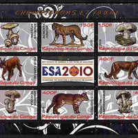 Congo 2010 Mushrooms & Fauna #07 perf sheetlet containing 8 values plus Scouts label unmounted mint