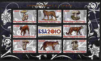 Congo 2010 Mushrooms & Fauna #07 perf sheetlet containing 8 values plus Scouts label unmounted mint