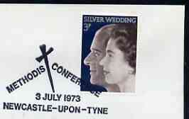Postmark - Great Britain 1973 cover bearing illustrated cancellation for Methodist Conference, Newcastle-upon-Tyne
